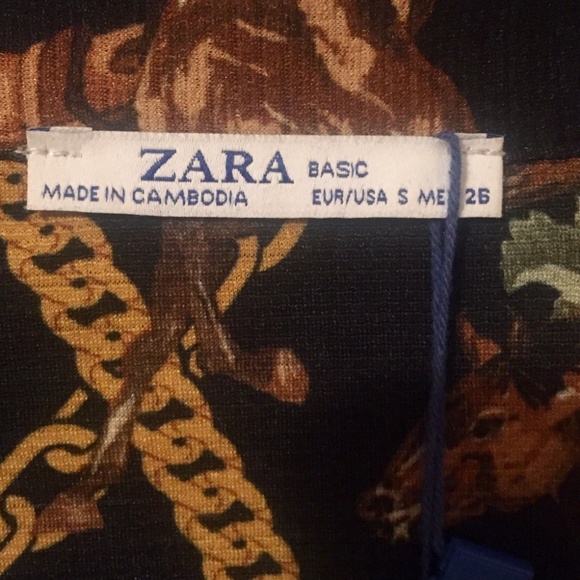 ZARA Chain Floral Print Mini Dress, S, NWT - Picture 4 of 8